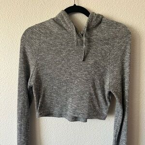 ABS2B Fitness Apparel Cropped Gray Waffle Hoodie